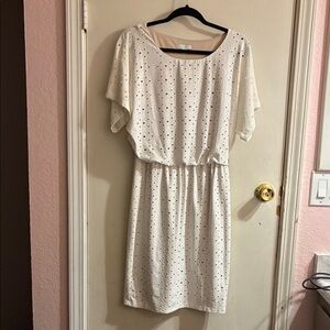 New York & Company Cream Midi Dress